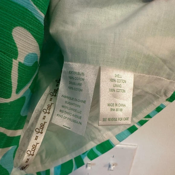 Lilly Pulitzer McCallum Finders Keepers Top Size 0 Blue Green Zip Tie Back - Picture 8 of 8